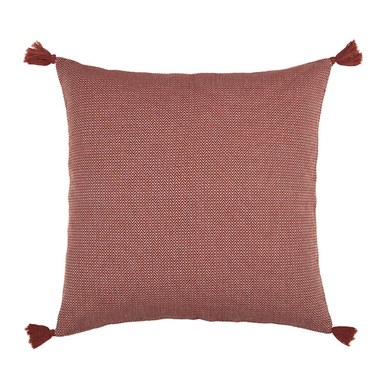 Febronie Housse de coussin à pompons Stockholm rouge