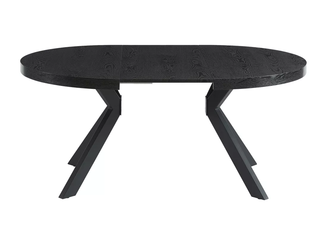 Table à manger extensible 4 à 8 personnes en MDF et acier - Noir - KOMONI