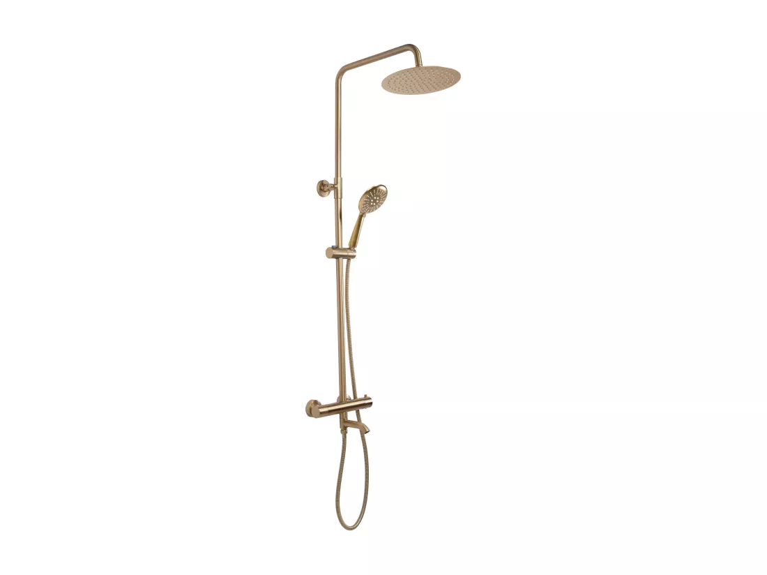 Kit De Douche Avec Thermostat Rea Lungo Termostat Brush Gold