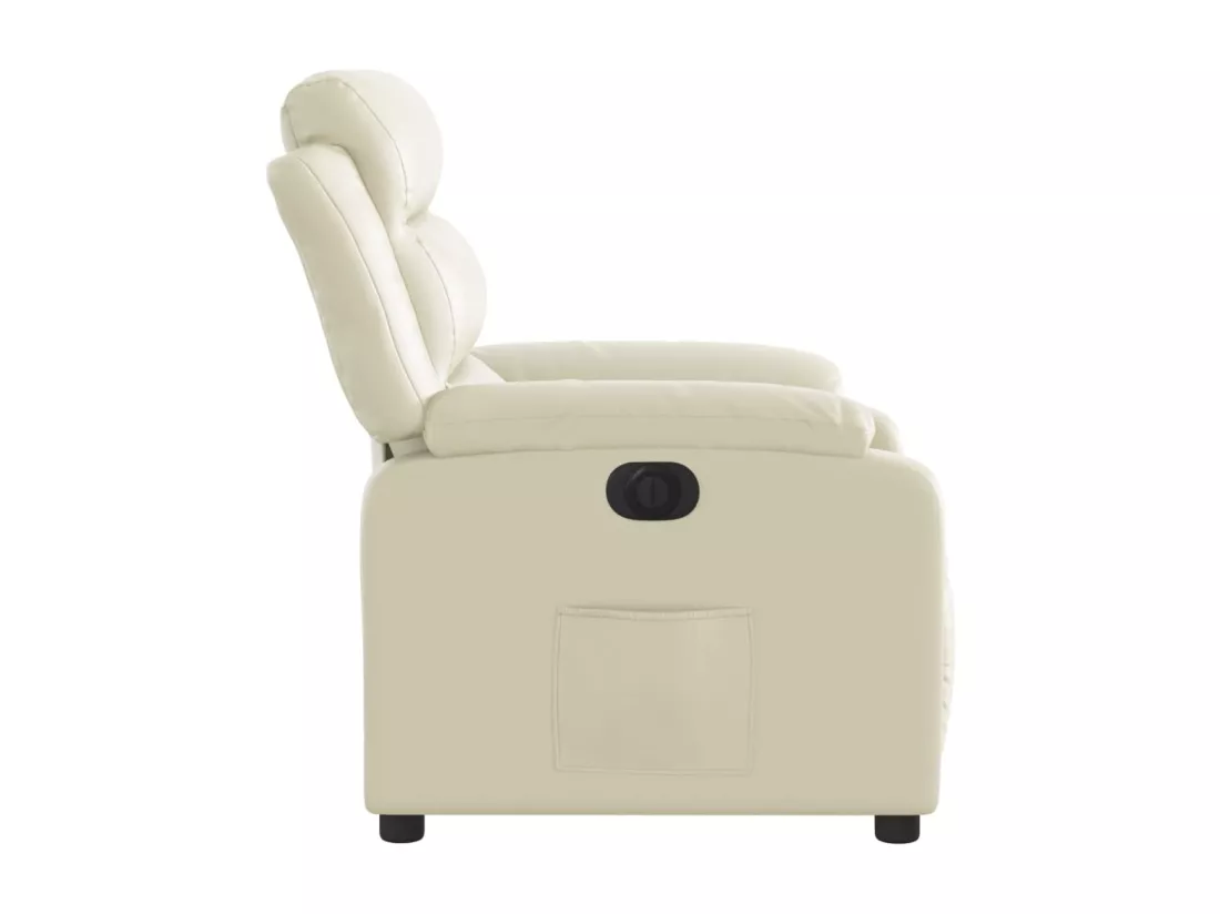 Fauteuil inclinable électrique Crème Similicuir