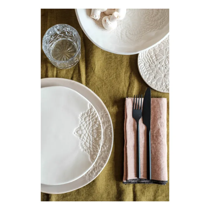 Maison Vessel Assiettes Blanca dentelle Tatoo - Set de 2 | Craie