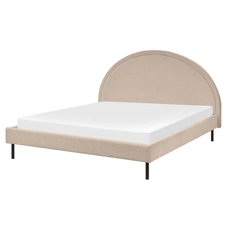 MARGUT - Bed - Beige - 160 x 200 cm - Bouclé