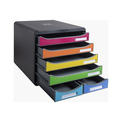 Exacompta Iderama - Module de classement 6 tiroirs - arlequin, black housing