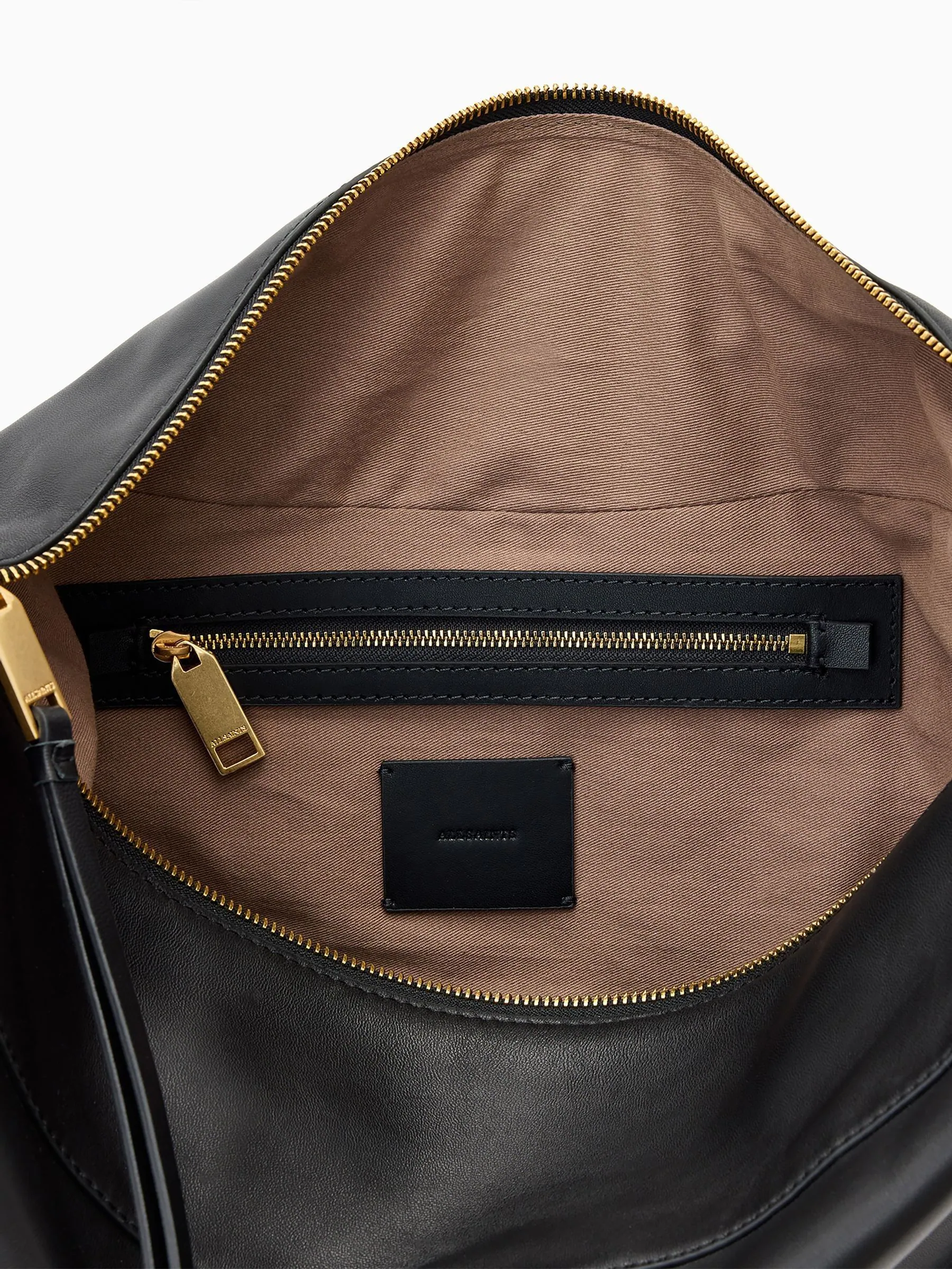 Zwart - AllSaints Luna Leather Shoulder Bag