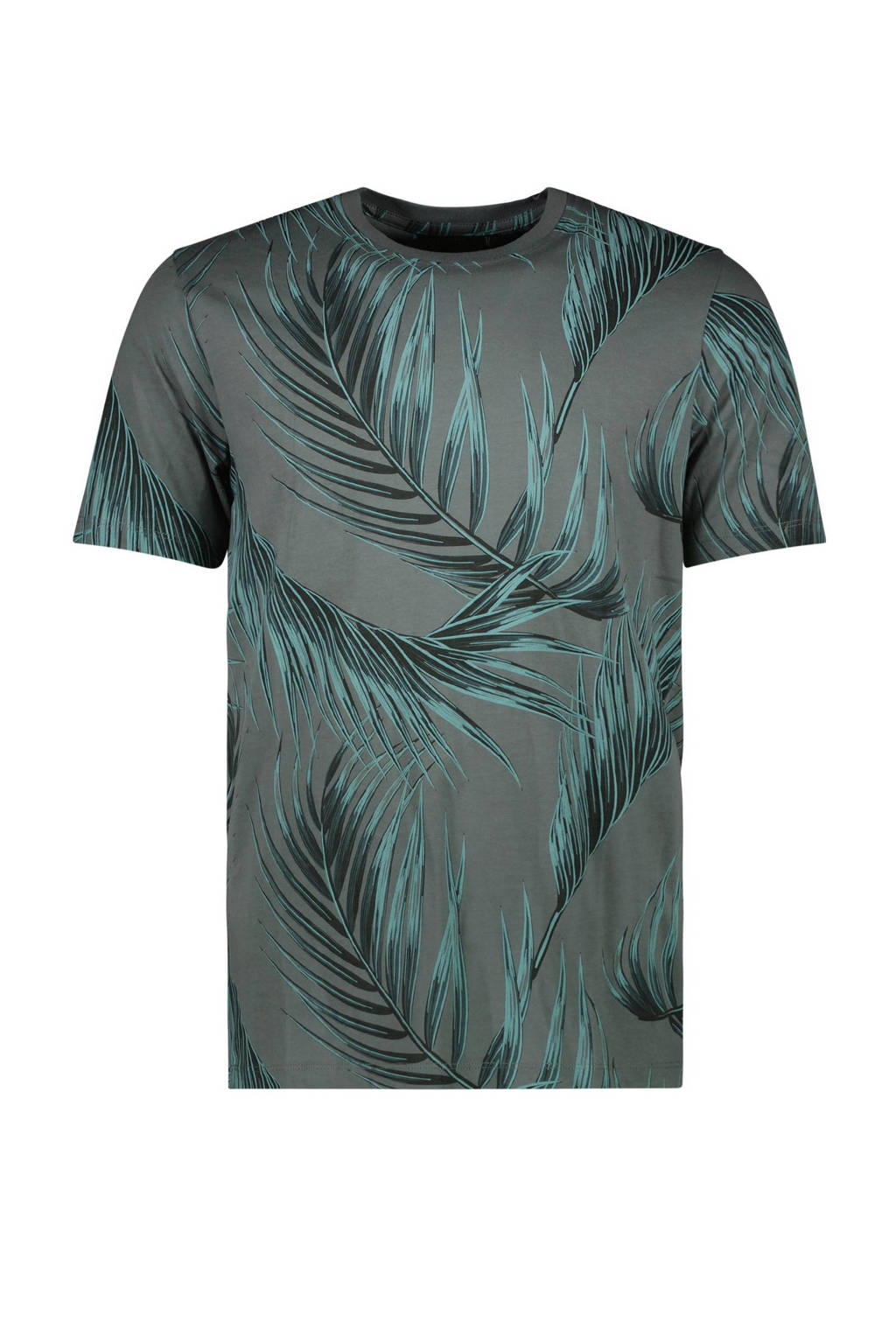 Cars T-shirt TORRO met bladprint mosgroen