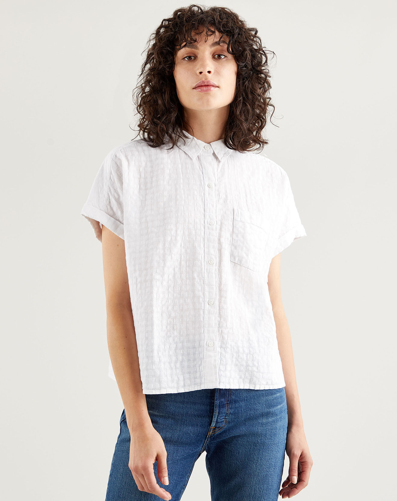 Levi's® Chemise en Lin & Coton Laney Button blanche