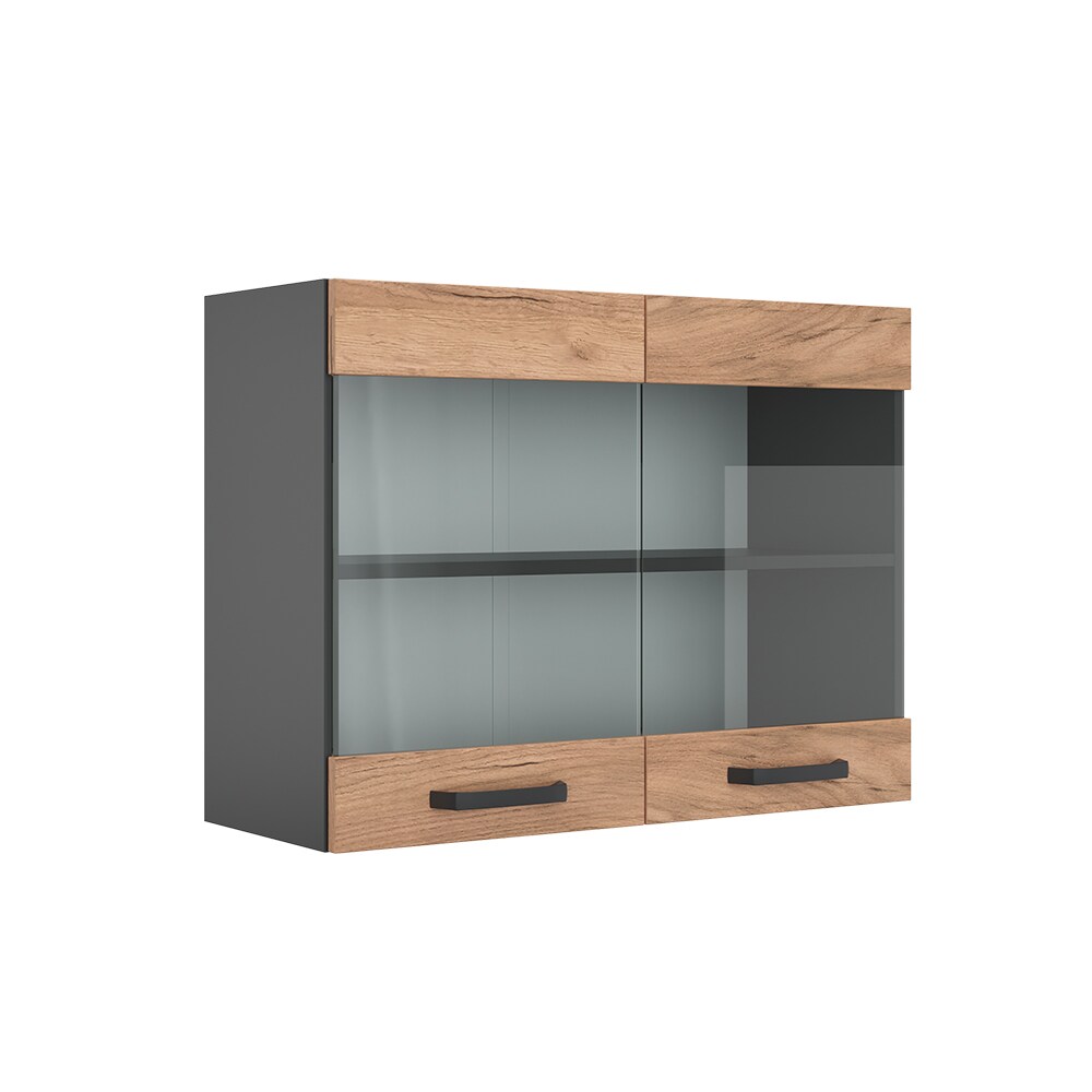 VICCO Küchenschrank Hängeschrank Hängeglasschrank 80 cm R-Line Anthrazit