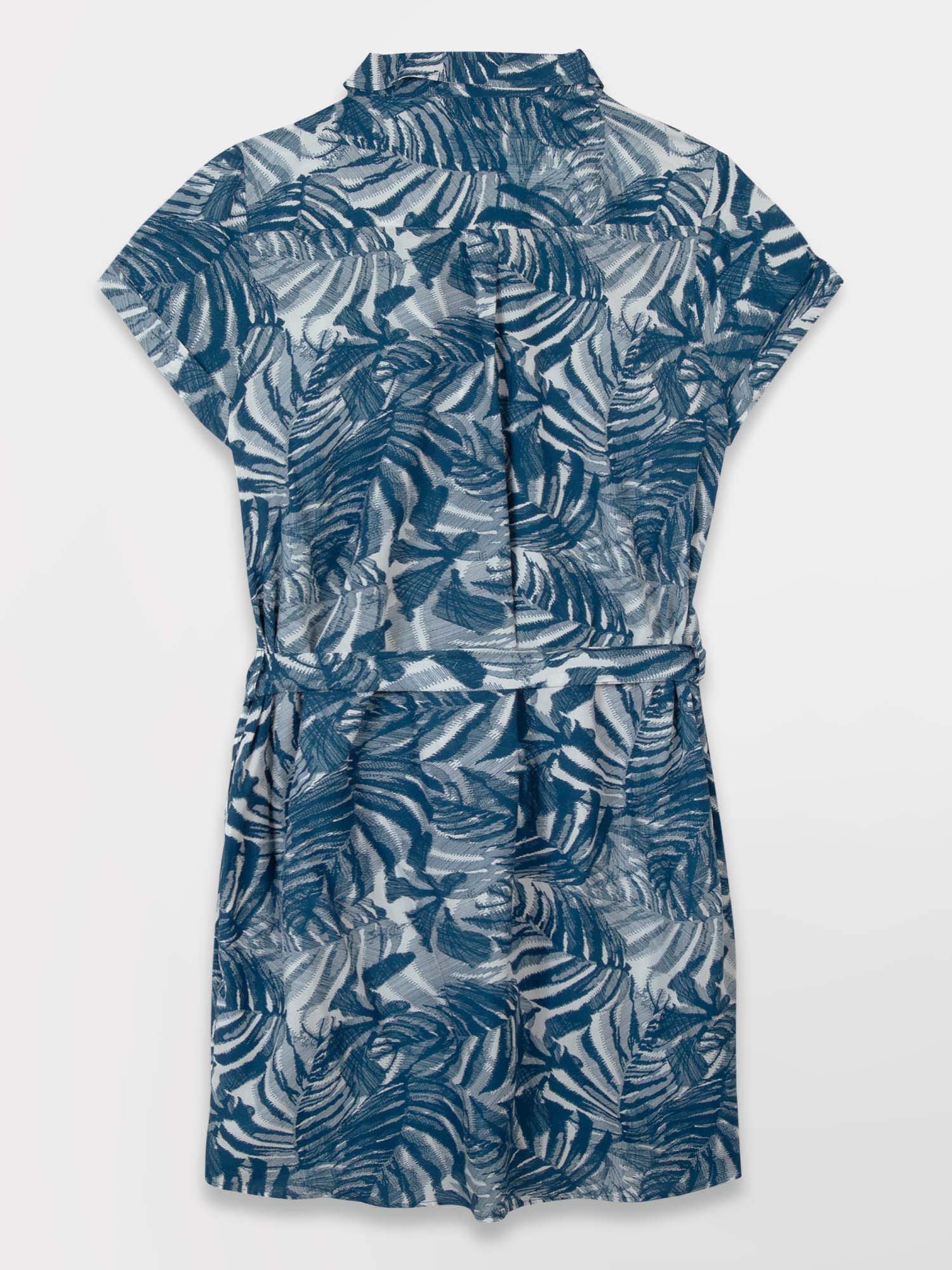 Robe Chemise Femme Motif Floral Bleu
