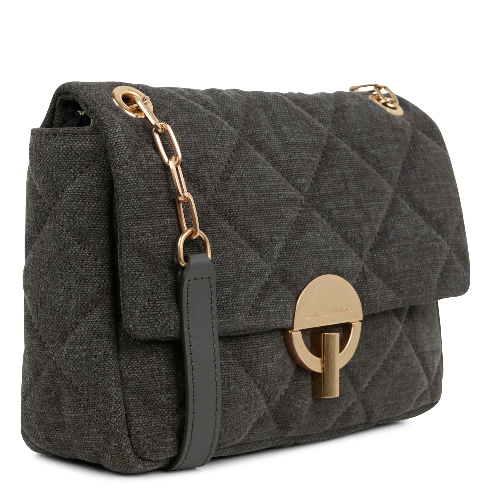 GRAND MOON - Sac bandoulière en lin | Marron