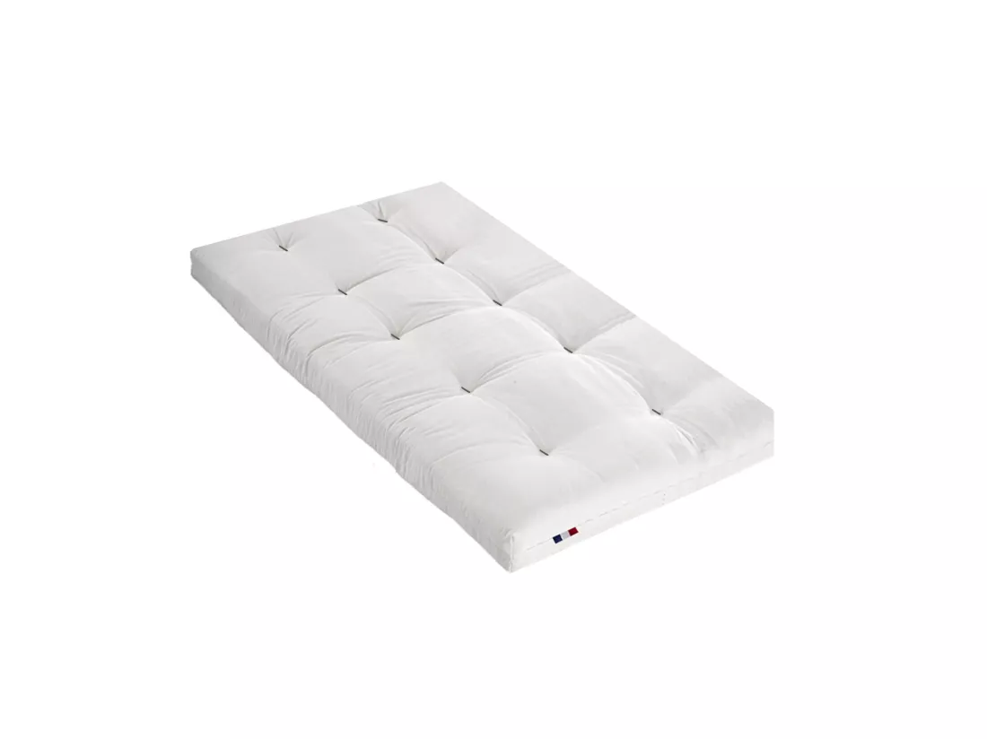 Matelas futon coeur en mousse à mémoire de forme, écru 90x200