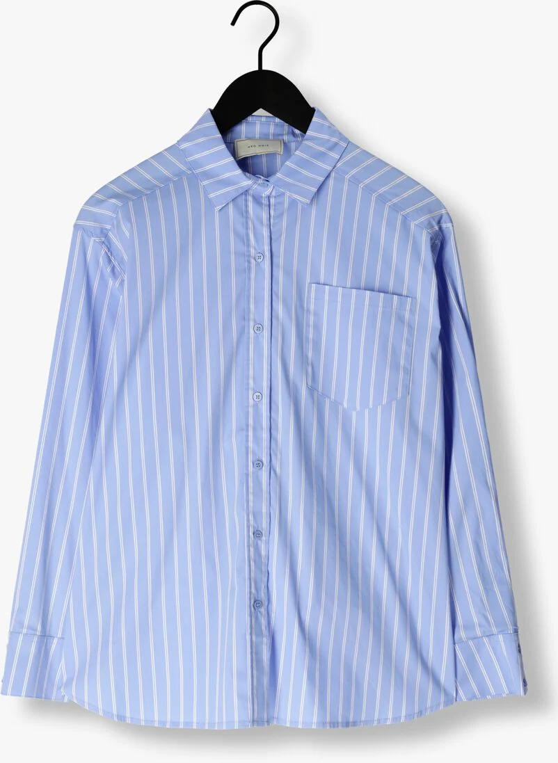 NEO NOIR blauw/wit gestreepte neo noir blouse dalma double stripe shirt
