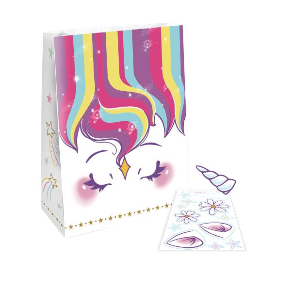 Unicorn Uitdeelzakjes Gekleurd 21cm 8st