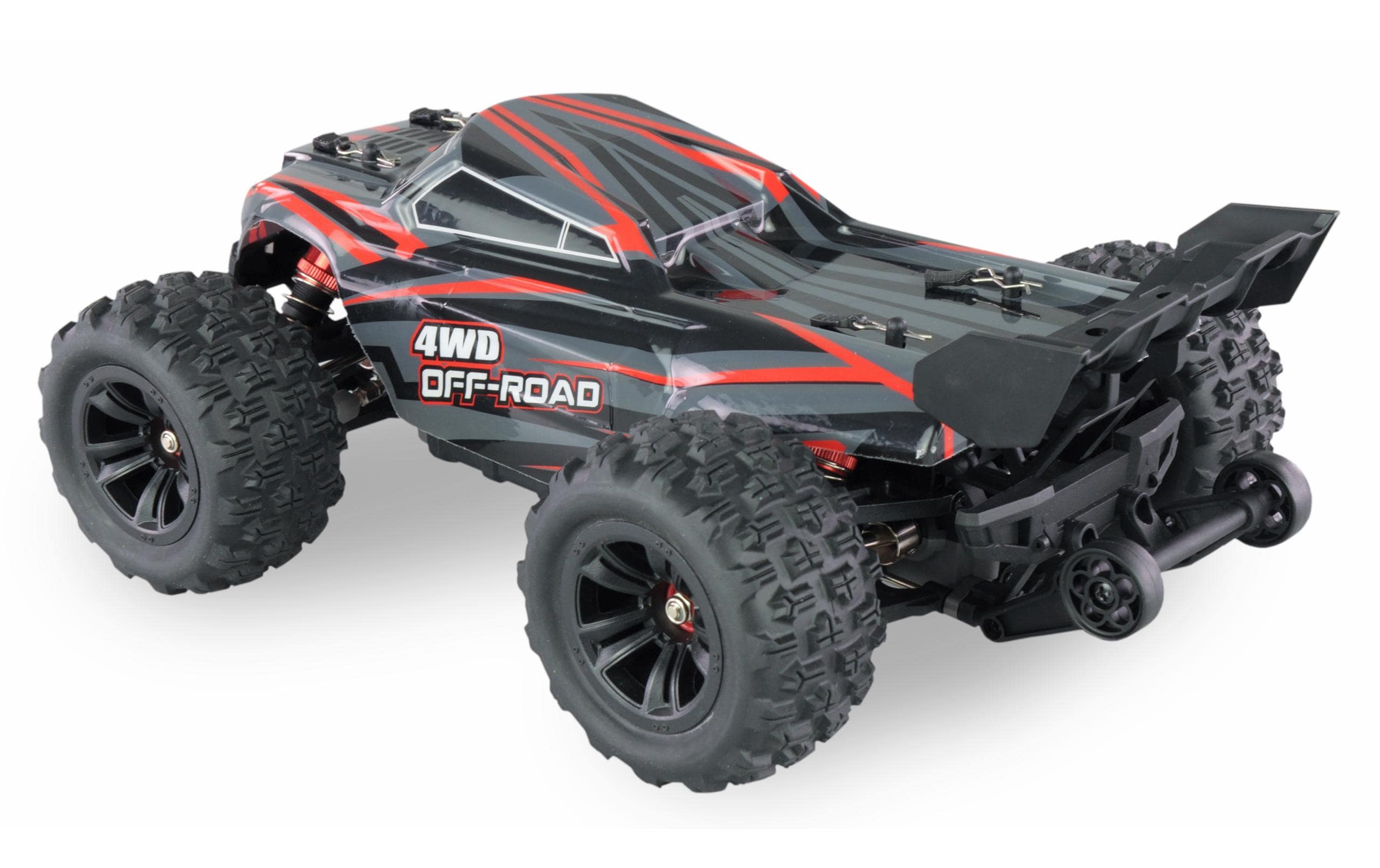 Truggy Hyper GO Brushless 4WD, Schwarz/Rot, 1:16, RTR<br>Off-Road RC Modellauto mit Allradantrieb und 45 km/h Höchstgeschwindigkeit