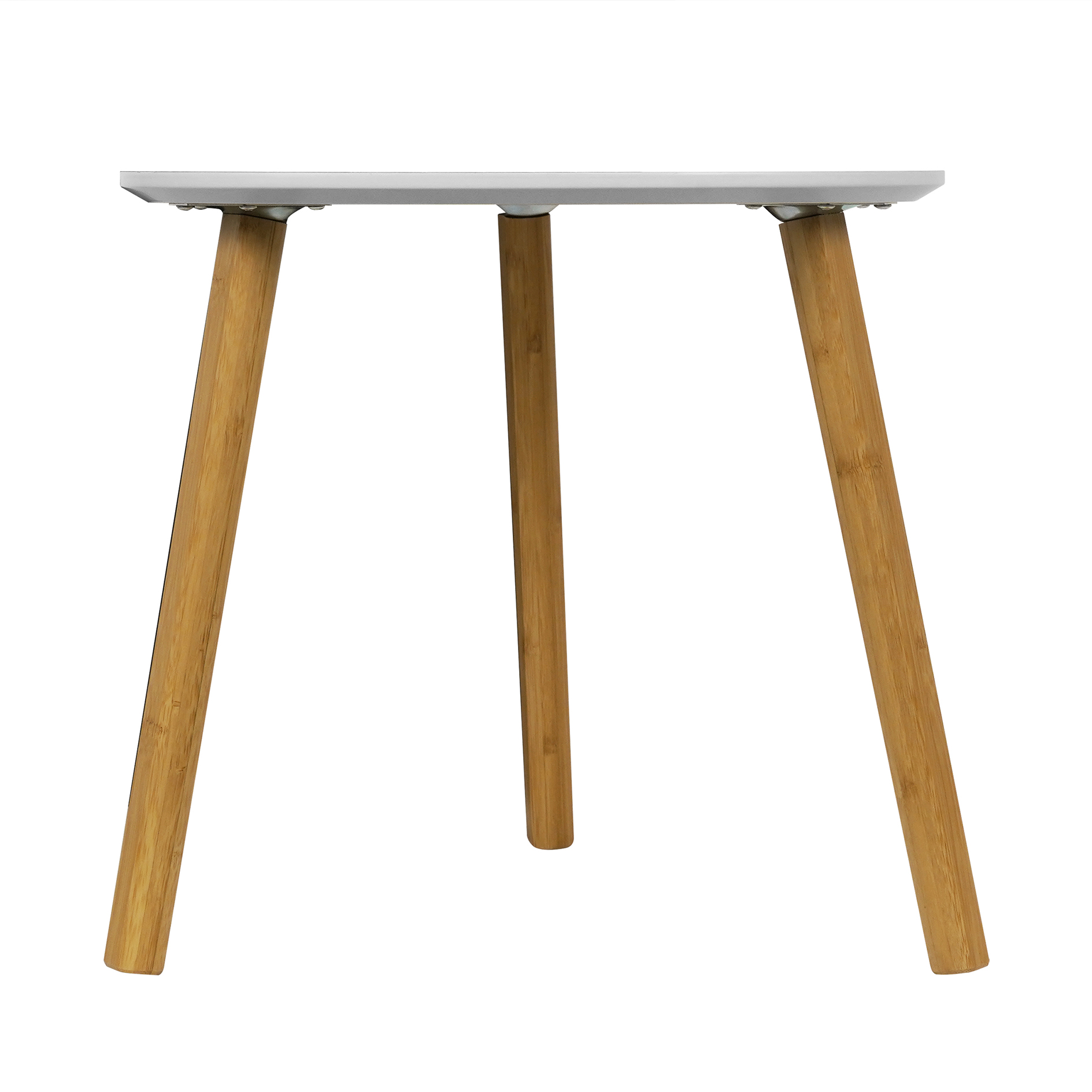 Beistelltisch - weiß - Bambus - dreieckig - Ø 40 cm