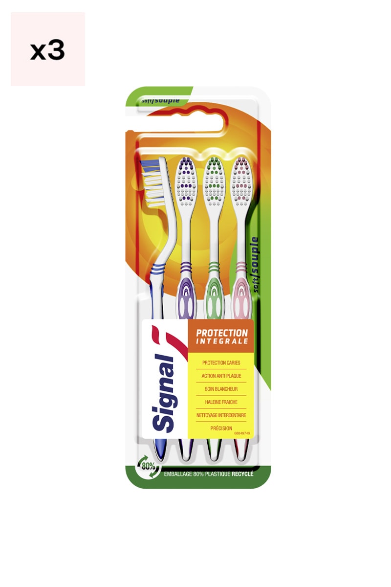 Brosses à dents - Protection intégrale - Souple - 12 unités