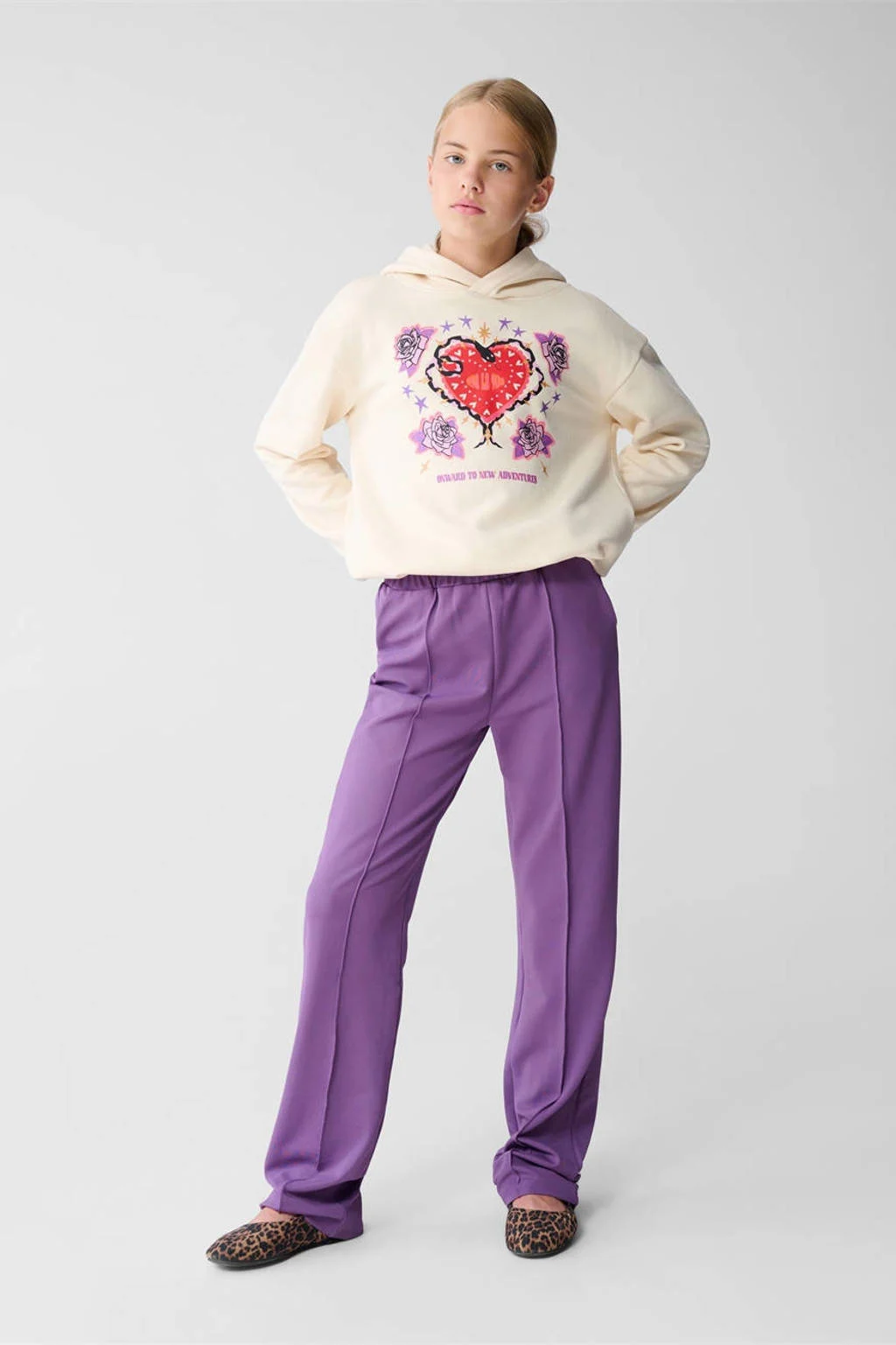 Shoeby wide leg casual broek paars