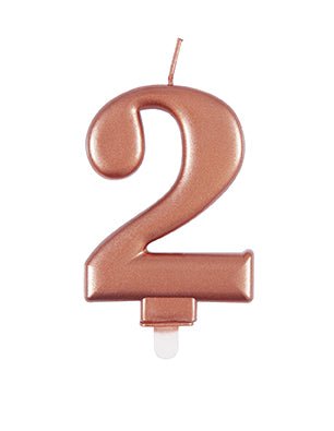 2 Jaar Kaars Rose Goud 10cm