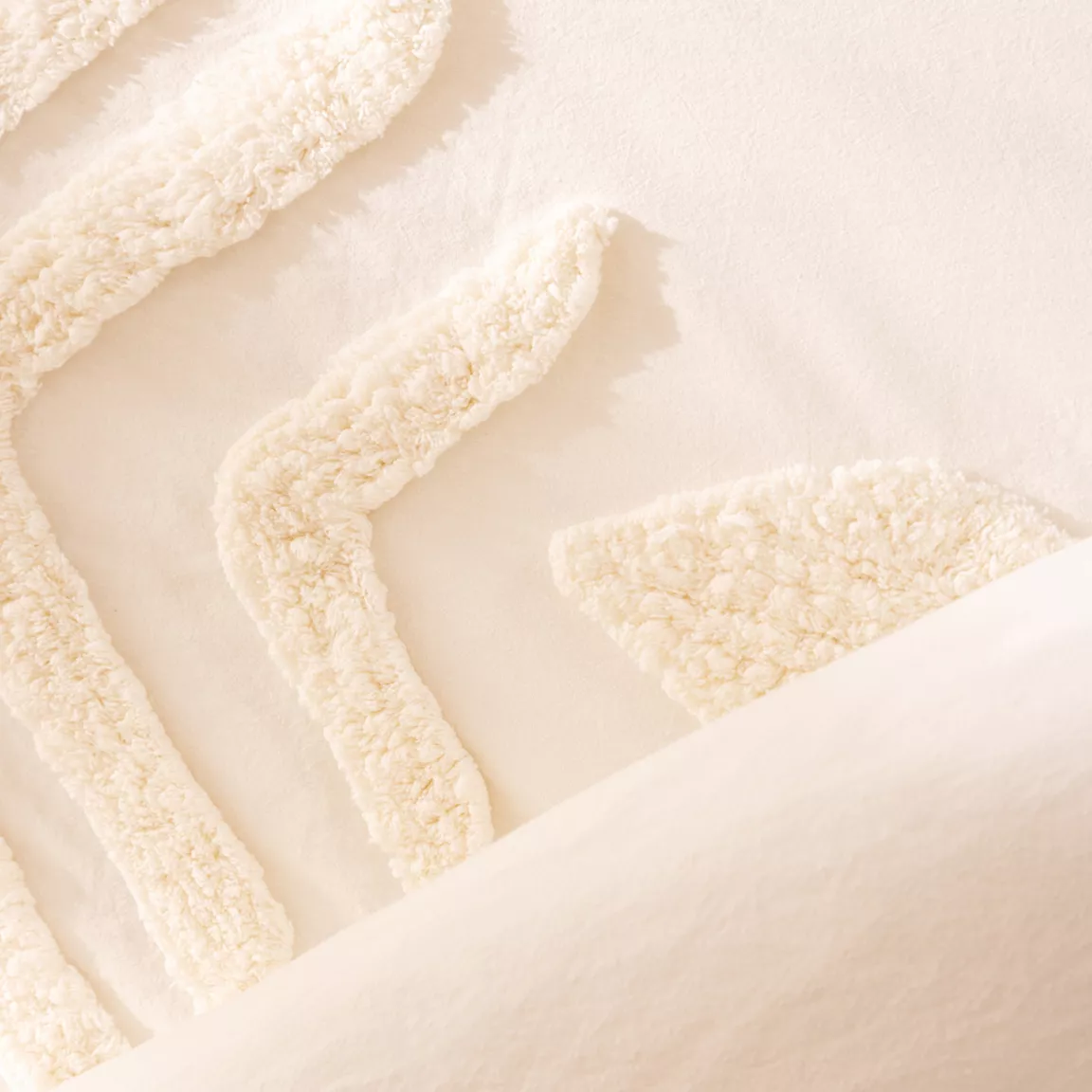 Housse de couette et deux taies coton lavé (240 x 220 cm) Inu Ecru