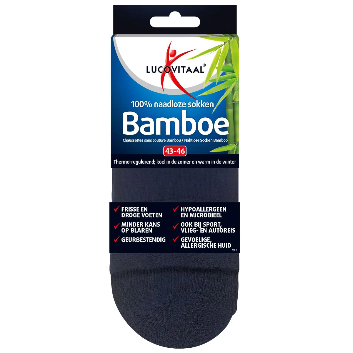 Bamboe Sokken Lang Blauw 3 paar