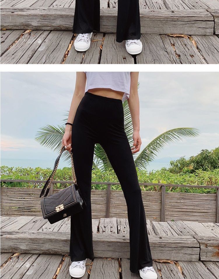LIVIE - Hoge taille effen bootcut broek