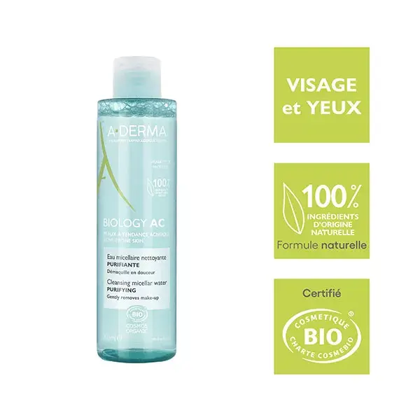 Água Micelar Purificante A-Derma Biology AC 200 ml