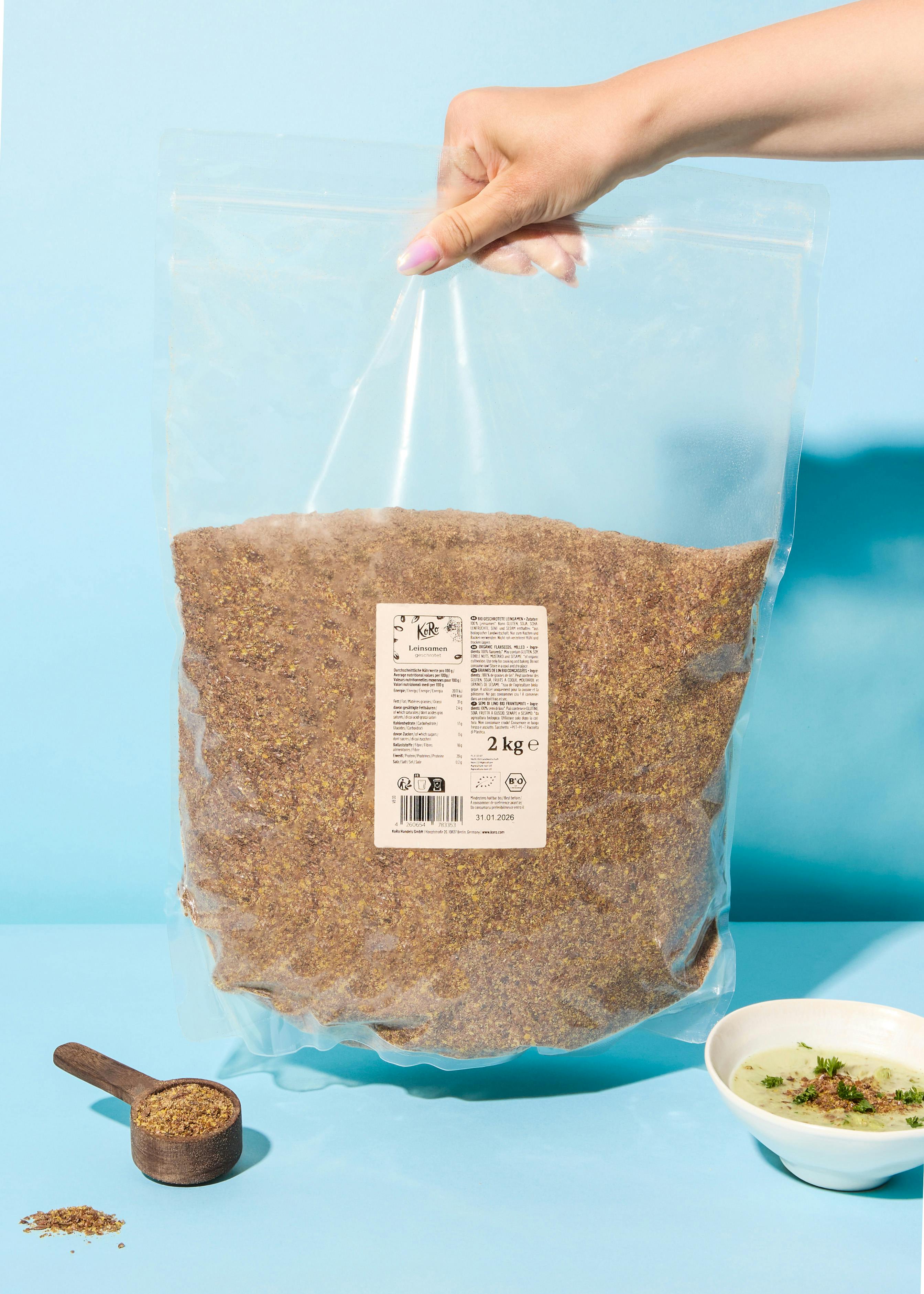 Geschrotete Bio Leinsamen 2 kg