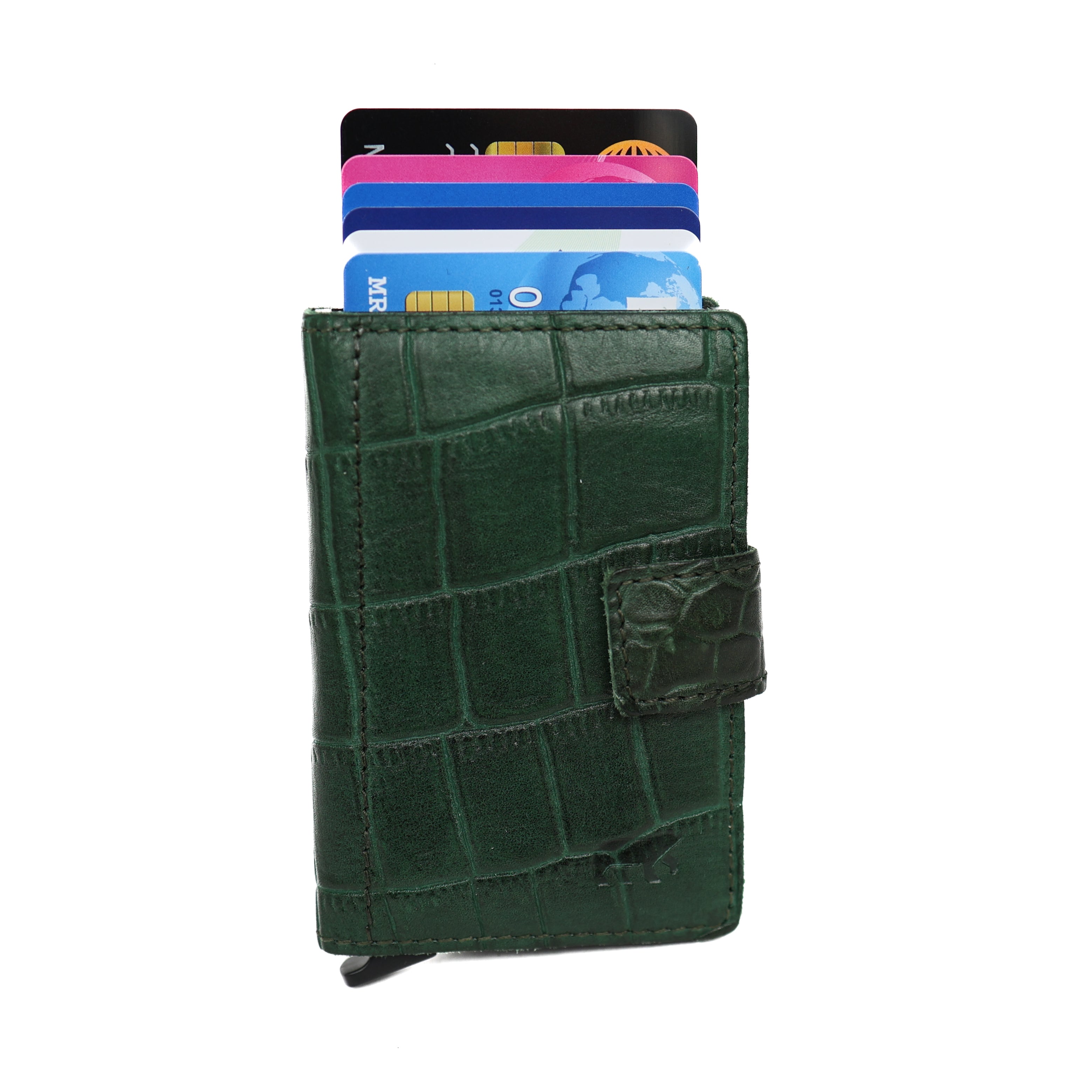 RFID Pasjeshouder 'Pip' groen croco Croco Groen