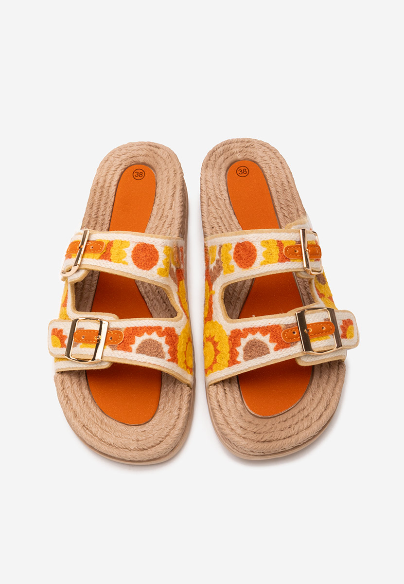 Mules plates femme orange Karlyna