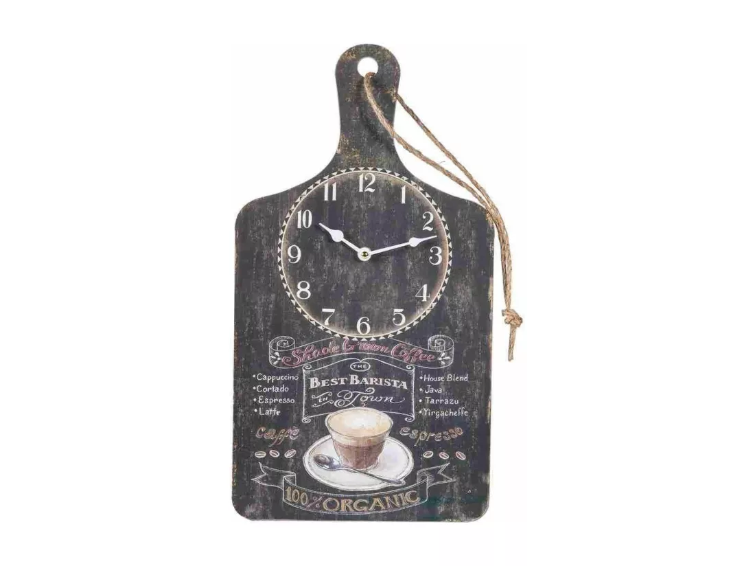 Horloge murale en bois noir 26x48x2h