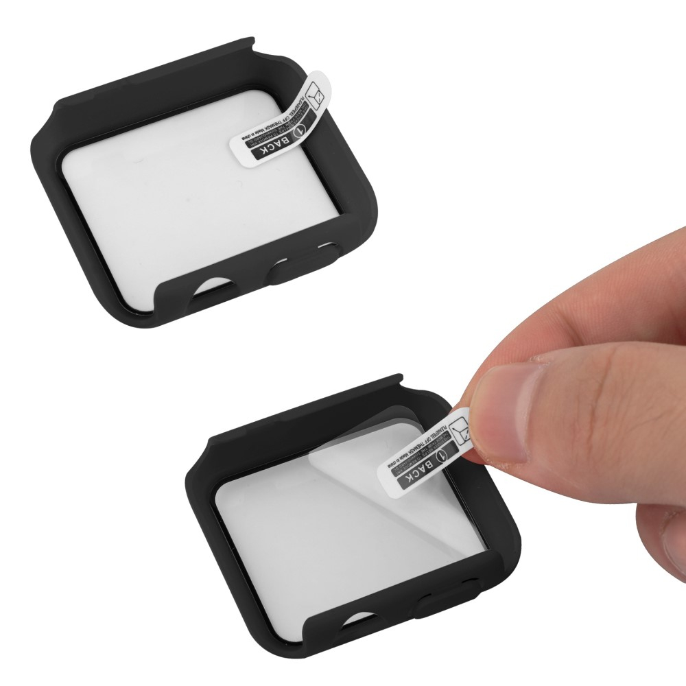 Apple Watch (44mm) Hardcase Bumper   Display Schutzglas - Schwarz