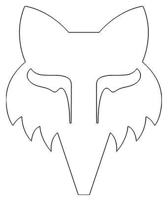 Stickers Fox Head Die Cut 17.8 cm Blanc