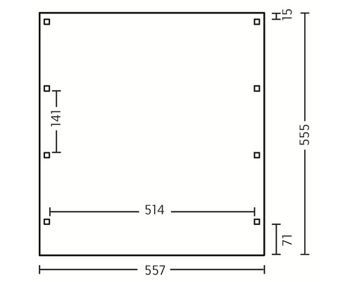SKAN HOLZ Friesland dubbele carport 557x555 cm met dompelgeïmpregneerd aluminium dak
