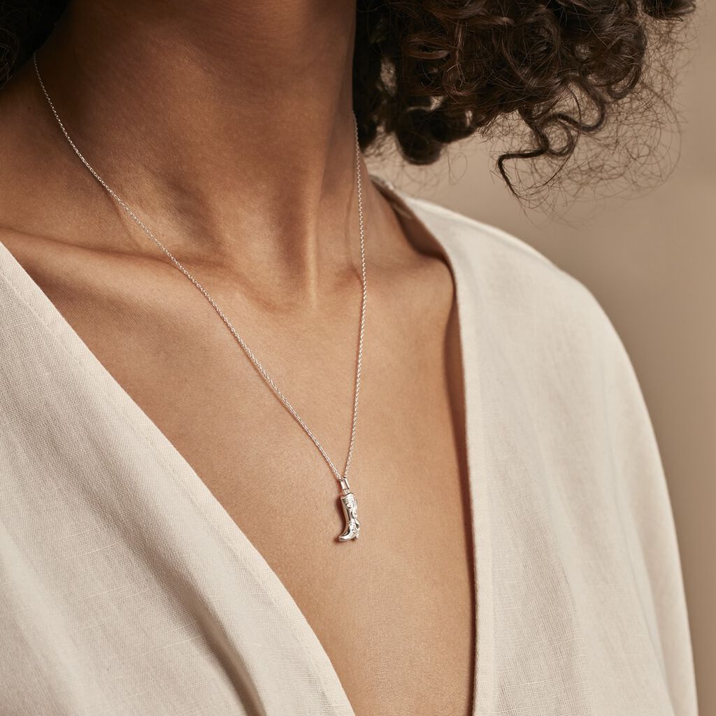 Collier Argent Blanc Twister