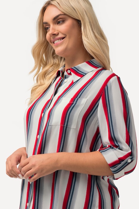 Hemdbluse, Streifen, Hemdkragen, Langarm