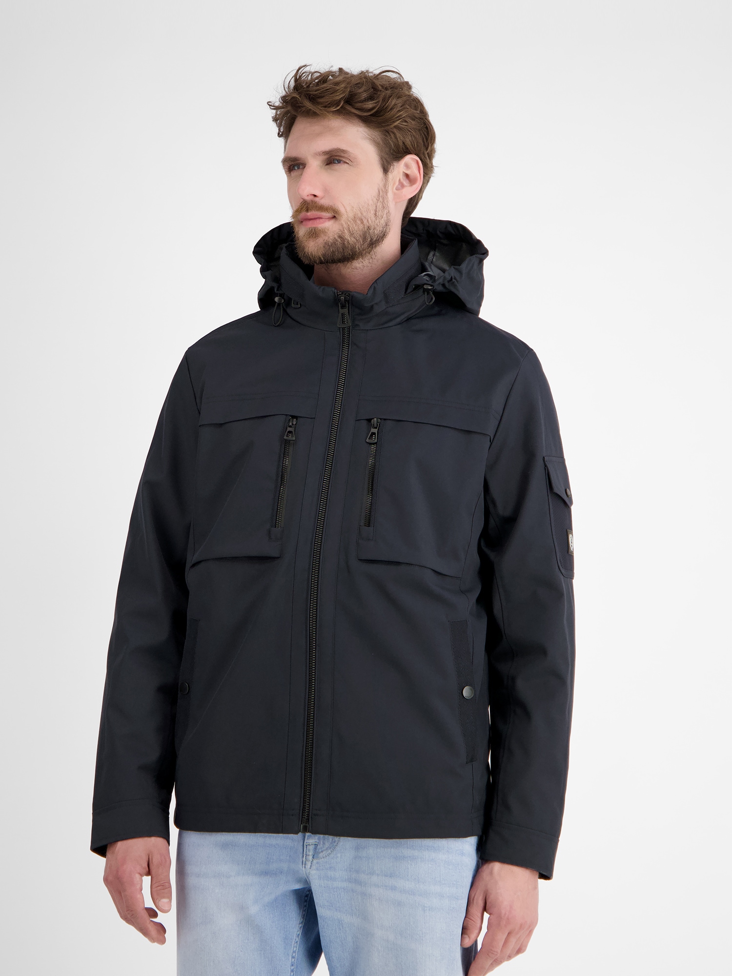 LERROS Outdoorjacke »LERROS Shell-Blouson mit Kapuze« mit Kapuze Wasser- und windabweisend, atmungsaktiv