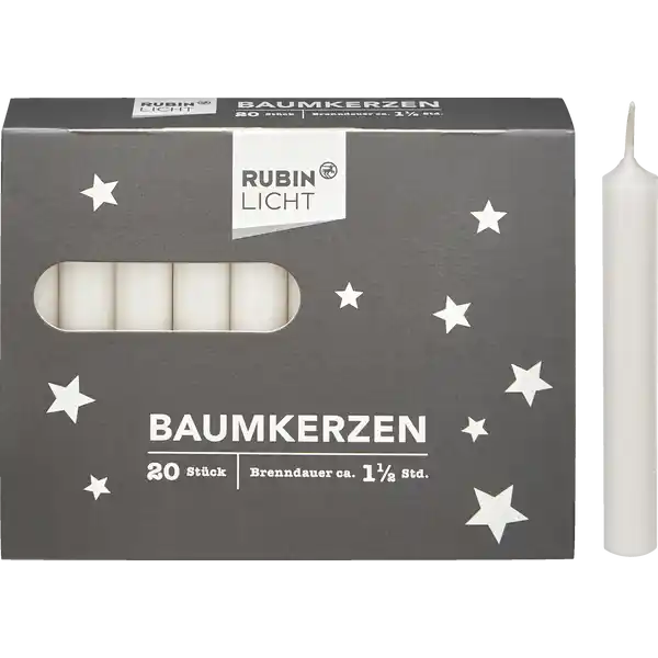 Baumkerzen Weiss 20er Pack