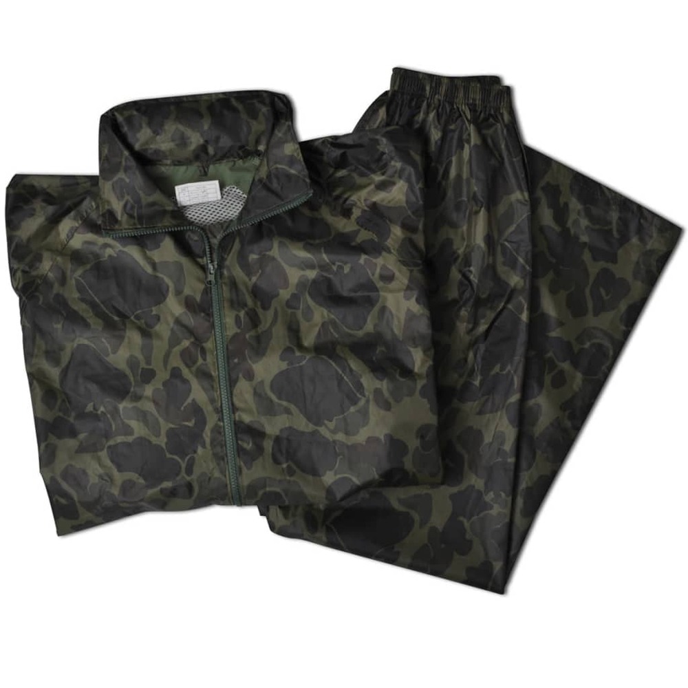 Combinaison de pluie avec capuche 2 pcs hommes camouflage m