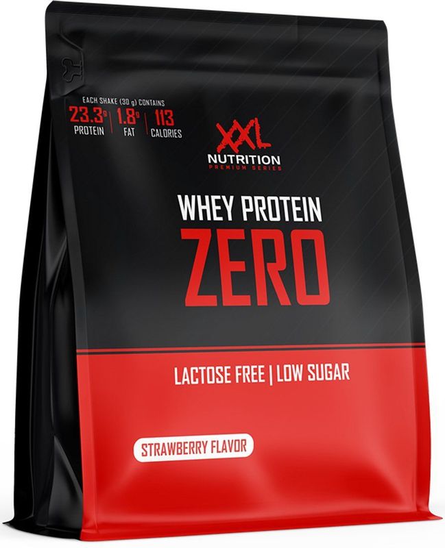 XXL Nutrition - Whey Isolate Zero - Eiwitpoeder - Aardbei - 1000 gram - 90% Eiwit - Vet- Suiker- & Lactosevrij
