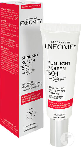 Eneomey Crème Solaire IP50+ Très Haute Protection Solaire Tube Airless 50ml