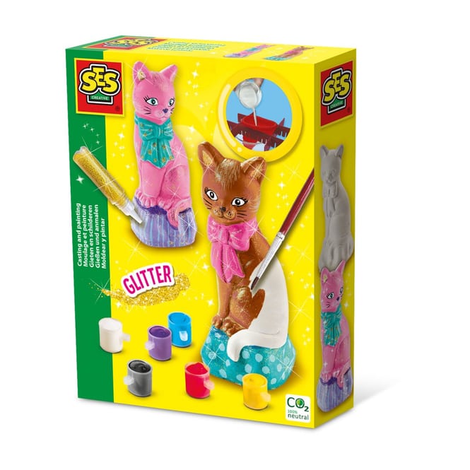Gießen und anmalen - Katze - Glitter