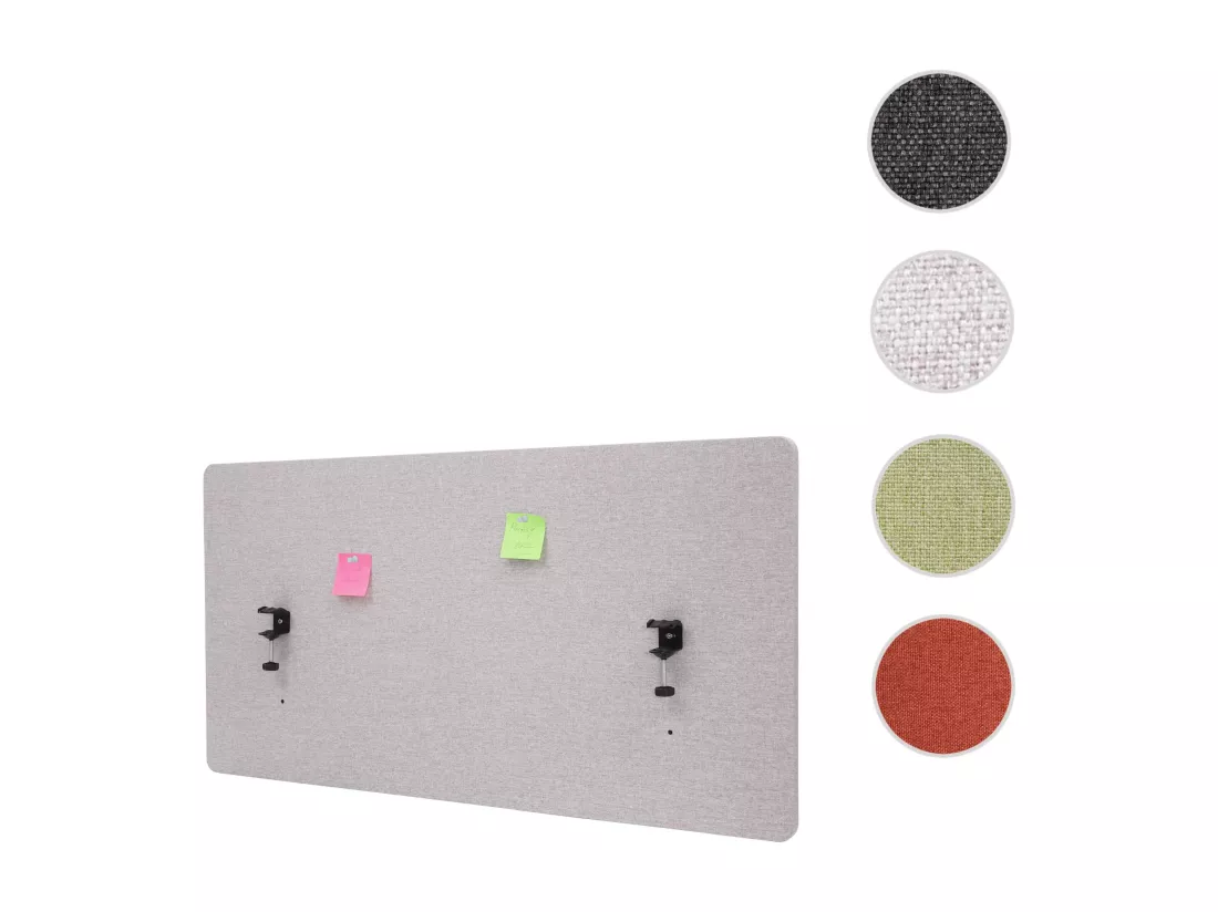 Cloison acoustique de bureau MCW-G75, 120x60cm, gris