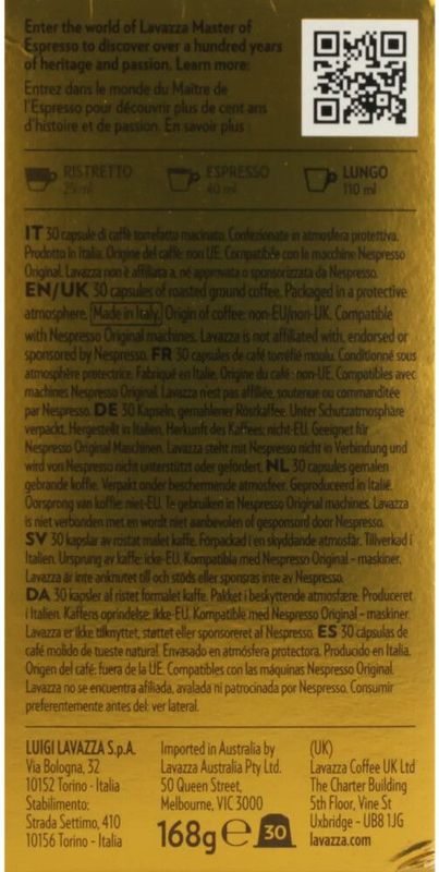 Lavazza - Espresso Lungo - Koffiecups - 120 Nespresso Cups - 100% Arabica Koffie - Intensiteit 5/13