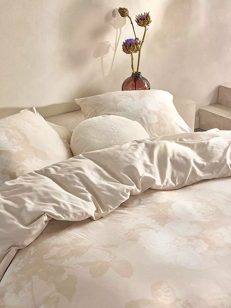 ESSENZA Satin Bettwäsche FLOOR 70x90cm/140x200cm Oyster hellgrau