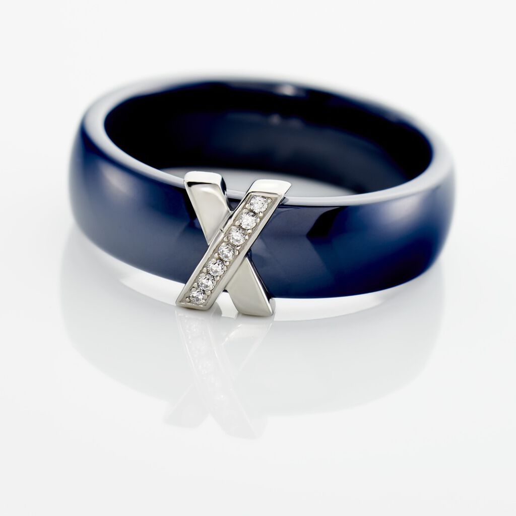 Bague Cronos Argent Blanc Céramique Oxyde