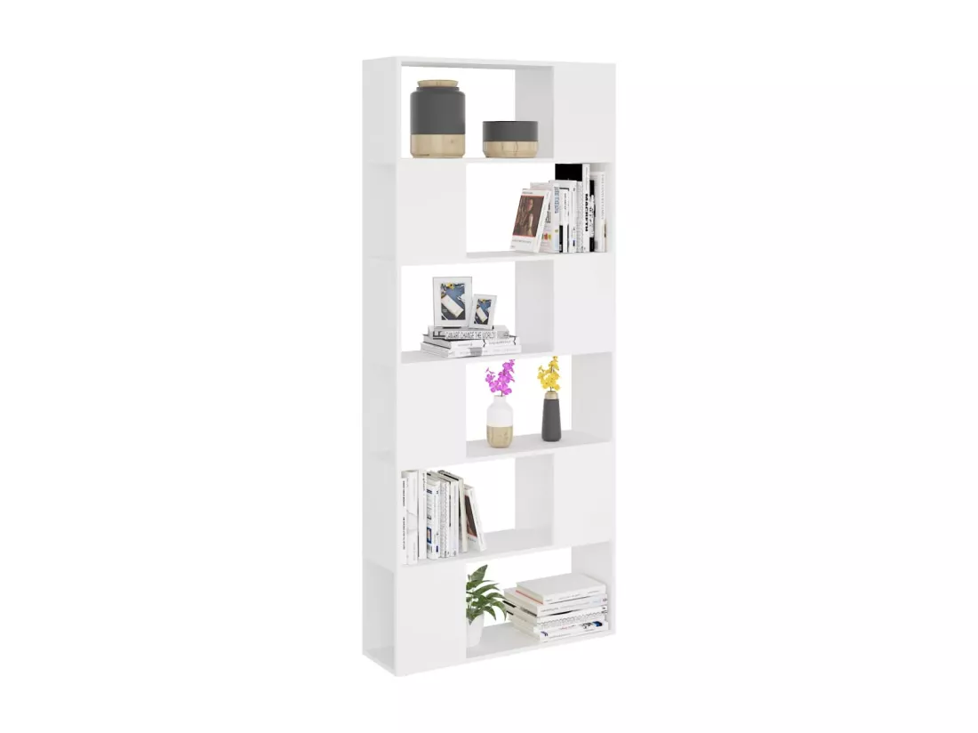 Bibliothèque/Séparateur de pièce Blanc Bois d'ingénierie
