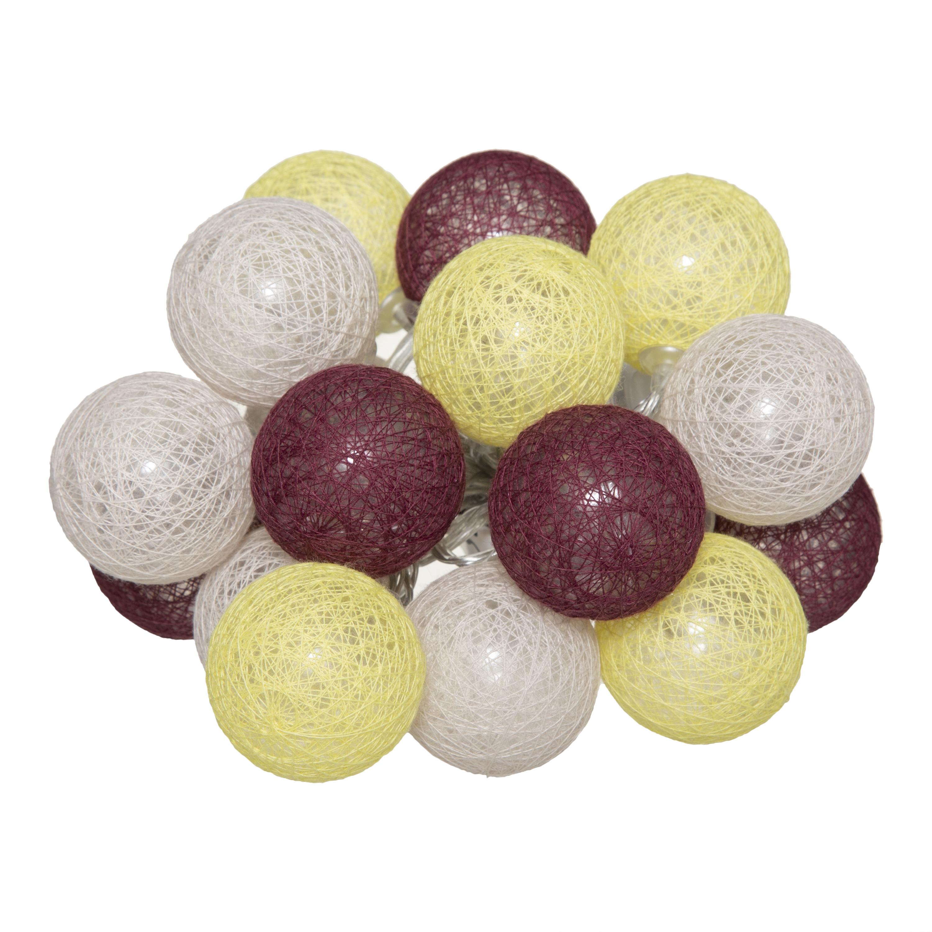 GUIRLANDE LED PILE 16 BOULES SORBET D.3.5CM
