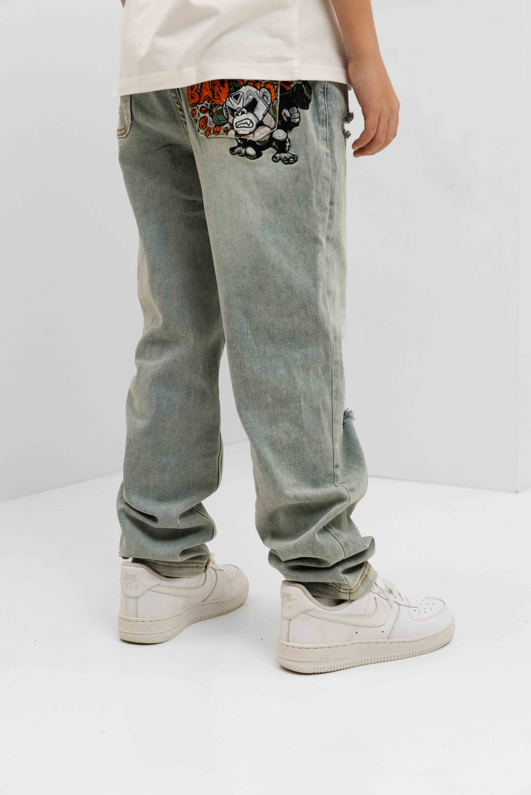 Black Bananas Explode Denim Jeans Kids Lichtblauw