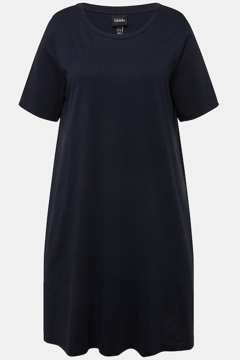 Jerseykleid, A-Linie, Rundhals, Halbarm, Taschen