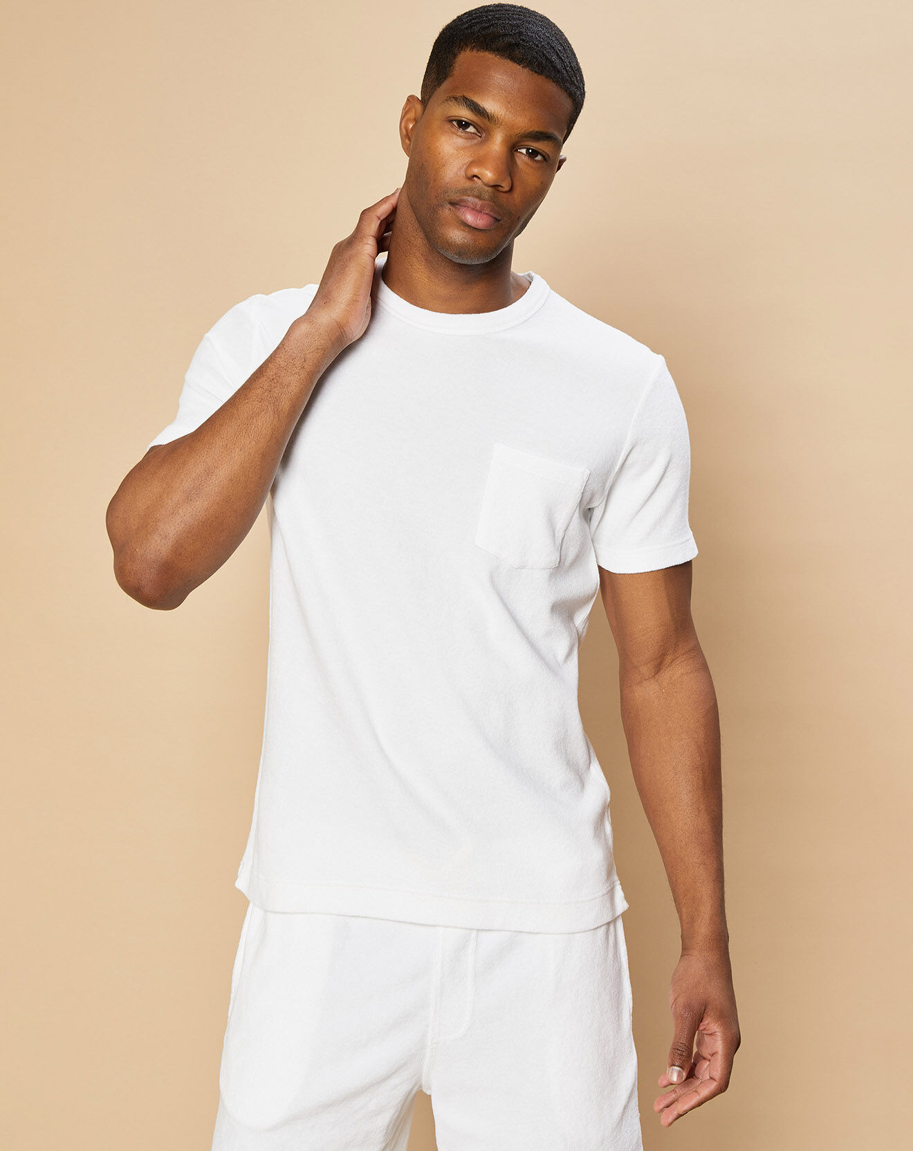 Hartford T-Shirt en éponge Pocket Crew blanc