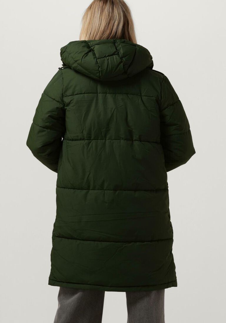 OBJECT groene object gewatteerde jas objzhanna l/s long jacket noos